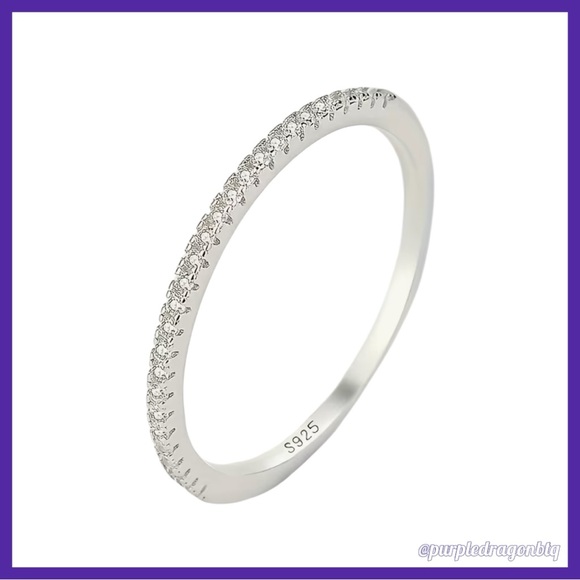 Elegant Silver Band with Crystal Accents - Picture 1 of 3